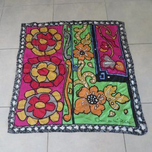 ❤️OSCAR DE LA RENTA Silk Scarf Floral and Knot Theme 32x31